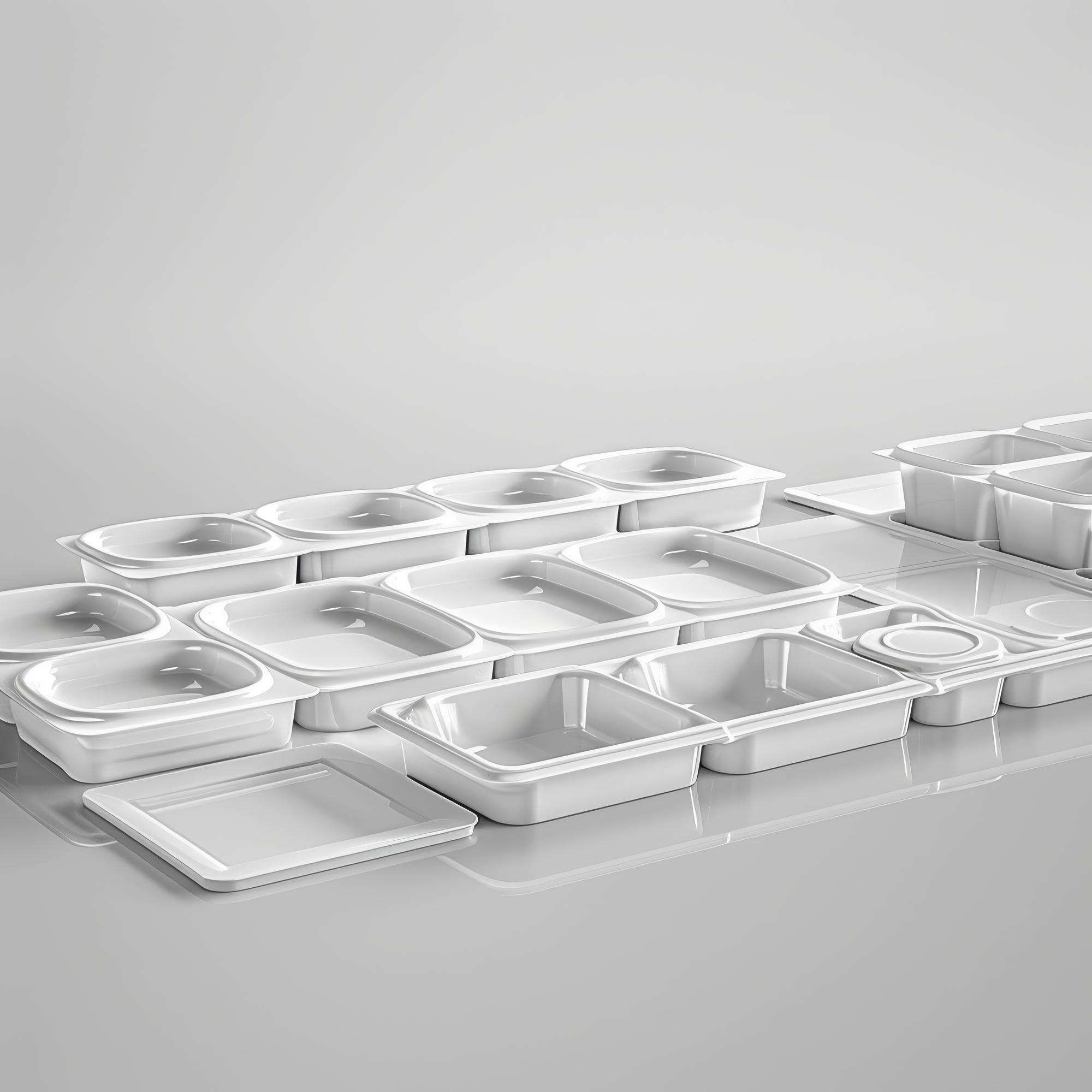 assorted premium meal boxes on futuristic table